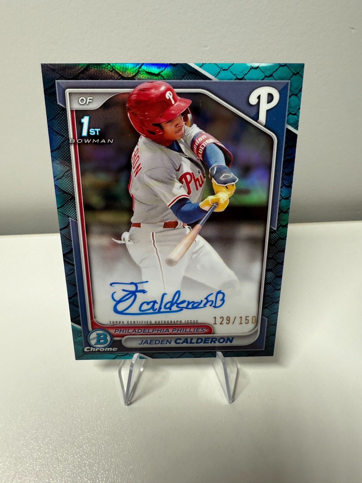 Jaeden Calderon 2024 Bowman Chrome 1st Blue Reptilian Auto /150 #CPA-JCN
