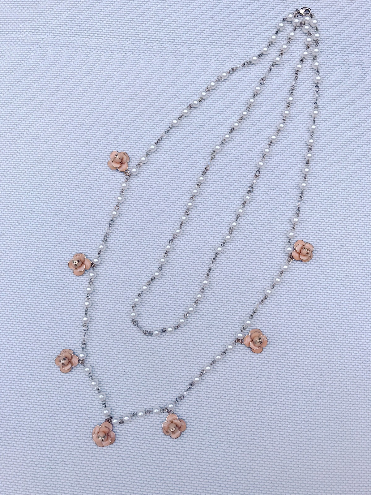Camellia Flower Necklace With Pearl