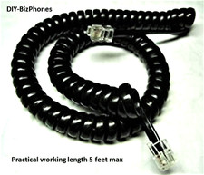 2-Pack Black 9Ft Teledex Phone Handset Cord Hotel Cetis Aegis 08 Series Curly