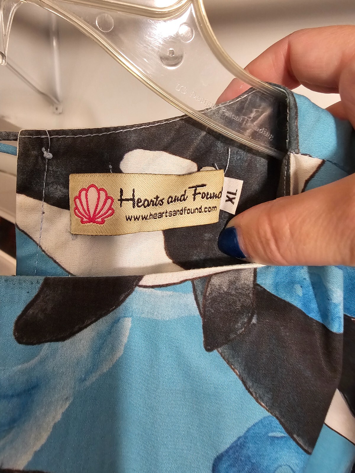 Hearts and Found Clarence dress in one of a kind orca whale print GUC size XL