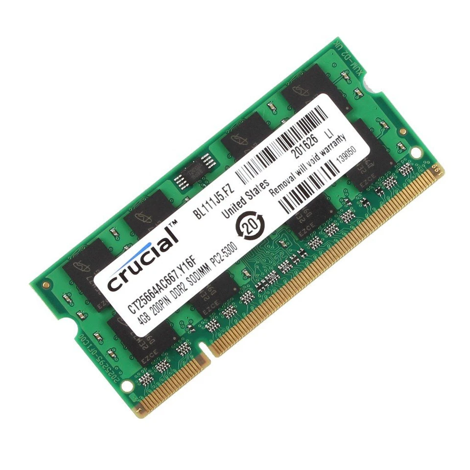 16 GB 8 GB 4 GB 2 GB DDR2 667 800 MHz SODIMM 1,8 V RAM portátil para Crucial Micron DE - Imagen 3 de 4