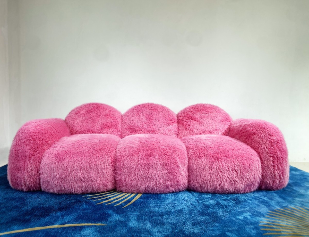Yeti Sofa Couch Luxury Cute Fluffy Designer Pink Multicolor Custom