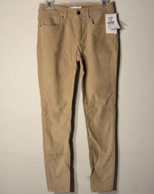 L.L. Bean Signature Tan Skinny Leg Corduroy Pants Misses Size 2 Regular NWT