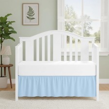Luxury Crib Bed Skirt 28" x 52" with 14 Inch Drop Soft  Breathable Dust Ruff...