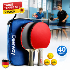 Tischtennis Set 2x Schläger 3x Bälle Tischtennisschläger Tischtennisbälle Neu
