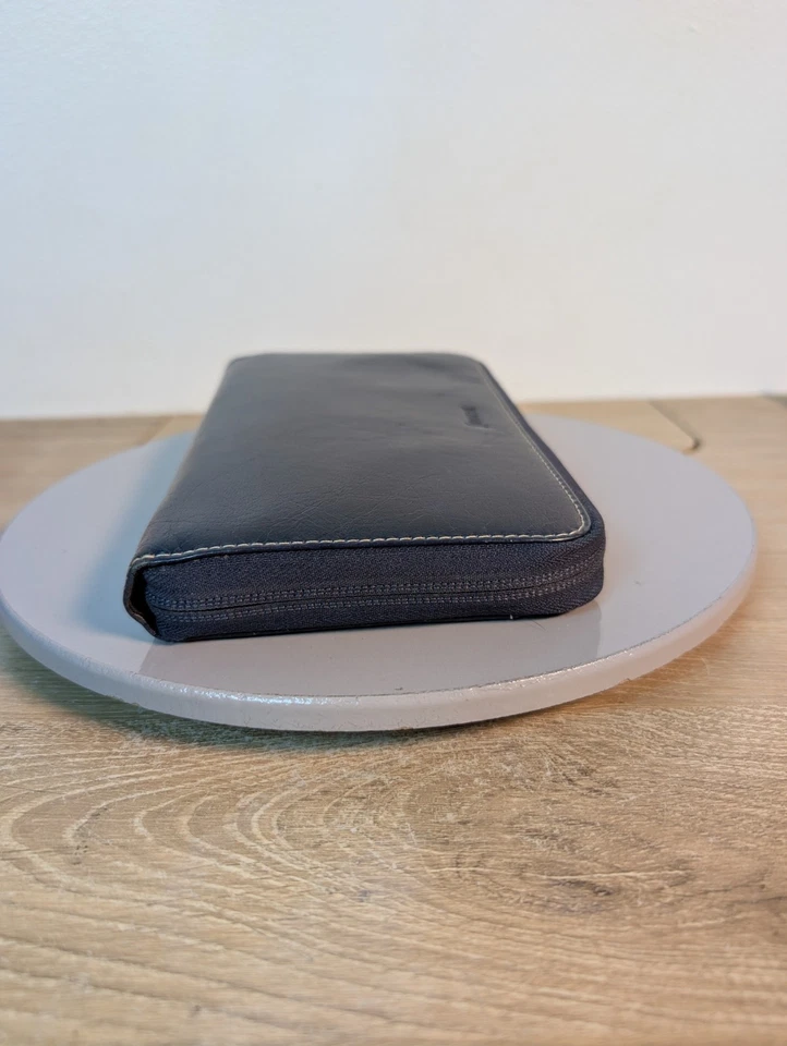 Filofax Malden Zip Personal Compact Organiser Binder Wallet Planner Navy Blue - Image 2 of 4