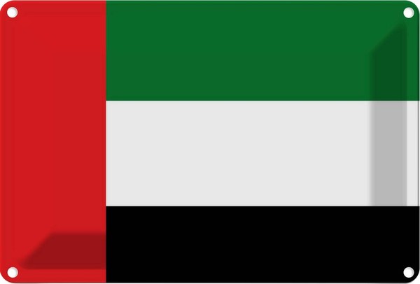 Blechschild 12X18 Cm Vereinigten Arabischen Emirate Flagge Fahne Wappen Deko Ges-image