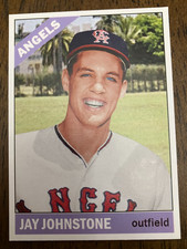 CALIFORNIA ANGELS: Jay Johnstone Custom Modern 1966 Style Art Card