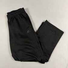 Adidas Fleece Sweatpants Wide Leg Athletic Joggers Medium Black Mens