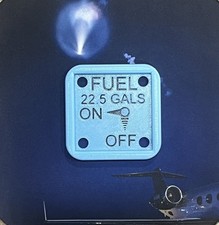 Glow In The Dark Cessna 150/152 Fuel Selector Placard 22.5 Gallons MC0410218-10