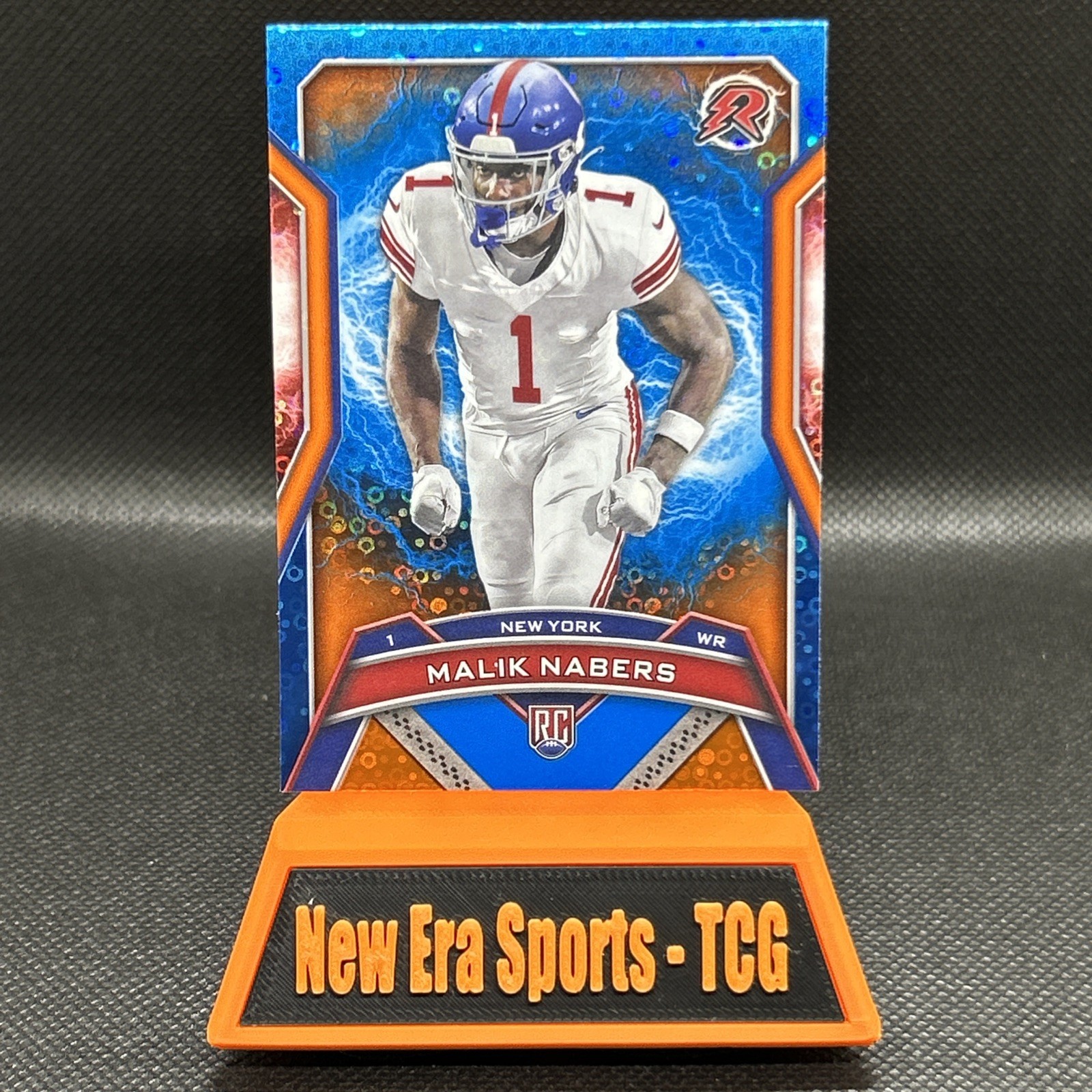 2024 Topps Resurgence Malik Nabers Blue / Orange Spark Disco #170 Giants