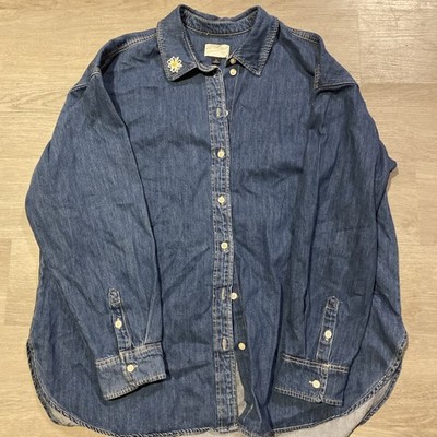 Universal Thread Navy Blue Jeans Button Up Shirt XL