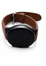 Android Smart Watch Round Dial Fitness Tracker Bluetooth Smartwatch Brown Leathe