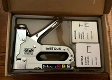 WETOLS STAPLE GUN We-811, Heavy Duty, 3 In 1 Manual Gun w/6000 T, U, D Staples
