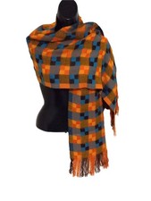 Oversized Multi Colored Plaid 100 Soft Acrylic Scarf/Shawl/Wrap 63x13 NEW 644