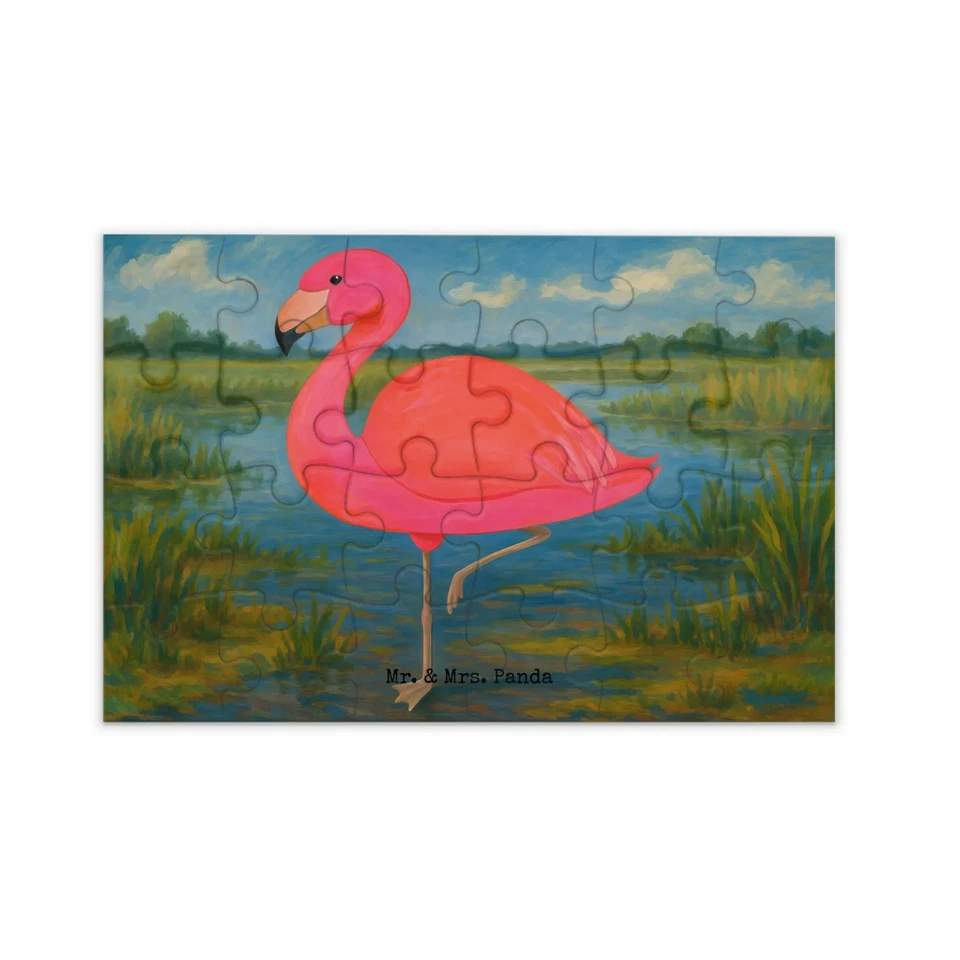 MR. & MRS. PANDA Puzzle Flamingo Classic Design - Geschenk Selbstliebe Stolz glücklich