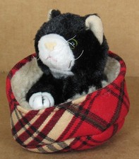 Folkmanis Puppets - 2715 Mini Cat in Bed Finger Puppet  RETIRED NOS