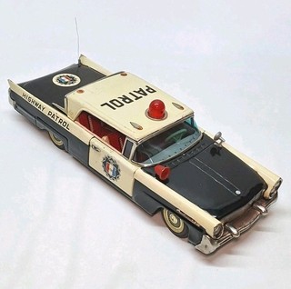 12" Continental Mark III 1958 HIGHWAY PATROL 👀 LINCOLN TinLitho Friction Japón