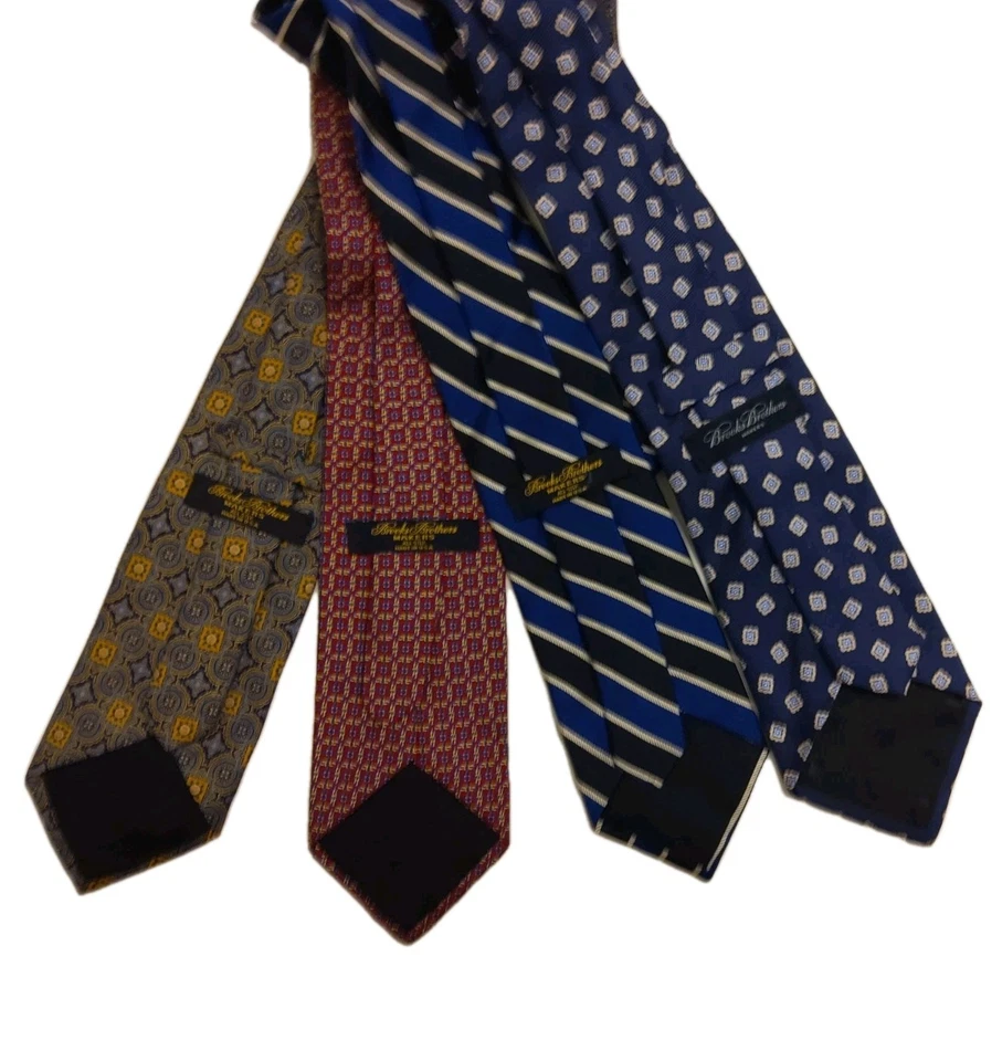 批量 8 件 Brooks Brothers 几何条纹丝绸领带 5 件全新制造商和一个 346 — 第 4/4 张图片