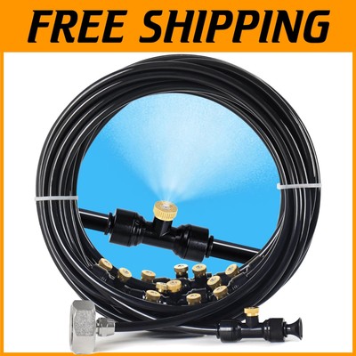 Pre-Assembled 100FT Misting Line with 28 Nozzles for Effortless Outdoor Cooling