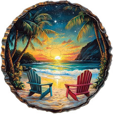 Wooden Puzzle for Adults, Sunset Beach Wooden Jigsaw Puzzle, Unique Animal-Shape