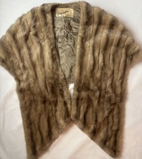 Vintage Mink Fur Stole Shawl Wrap Lowenthal Norfolk VA Pockets One Size