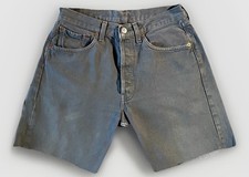 Vintage 90s Levi s 501xx Cut Off Shorts Size 31x32 Gray Faded Grunge Denim