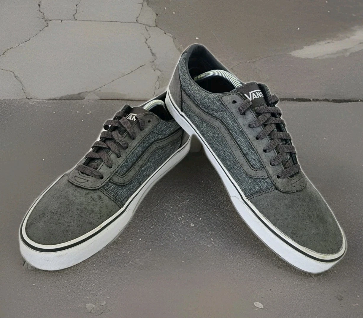 Scarpe da skate Vans sneakers uomo taglia 10 grigio scamosciato stringate basse
