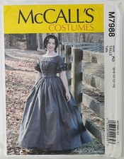 McCall's Costumes M7988 Size 6-14 Mid-19 Century Historical Dress Angela Clayton