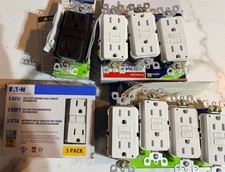 Lot of 12 Eaton Leviton 15A 125V GFCI Duplex Wall Outlet White