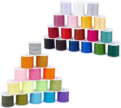 33 Colors Polyester Cord - 0.3mm Beading String for Crafts and Jewelry