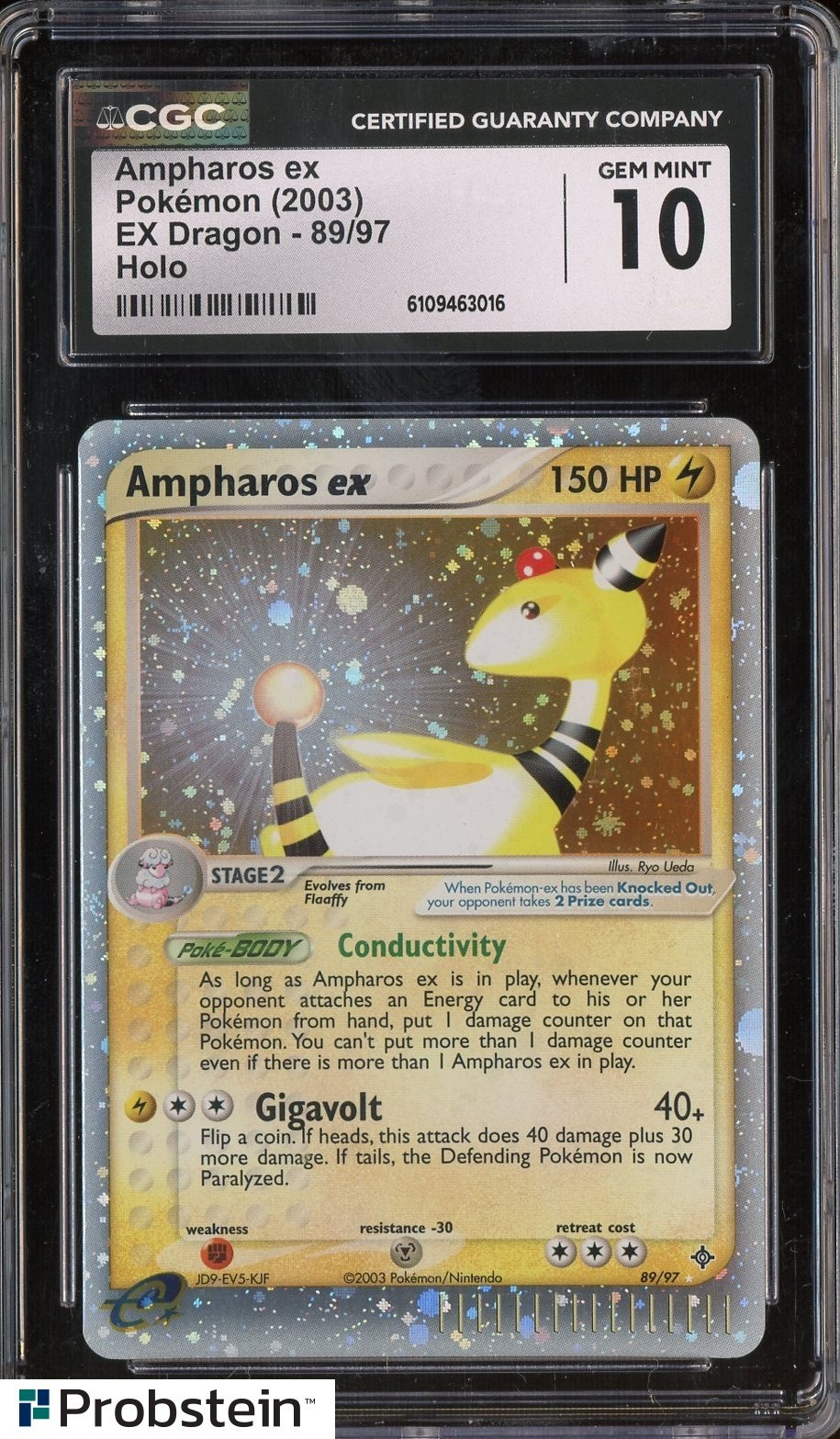 2003 Pokemon Ex Dragon #89/97 Ampharos Ex Holo CGC 10 GEM MINT