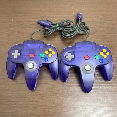 [Used] Nintendo 64 Controller x2 Midnight Blue TRU LE Tested Working From JAPAN