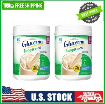 2 PACK Glucerna Hunger Smart Diabetic Protein Shake, Classic Vanilla, 22.3-oz