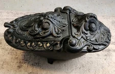 19th Century French Gothic Victorian Cast Iron Coal Hod Scuttle