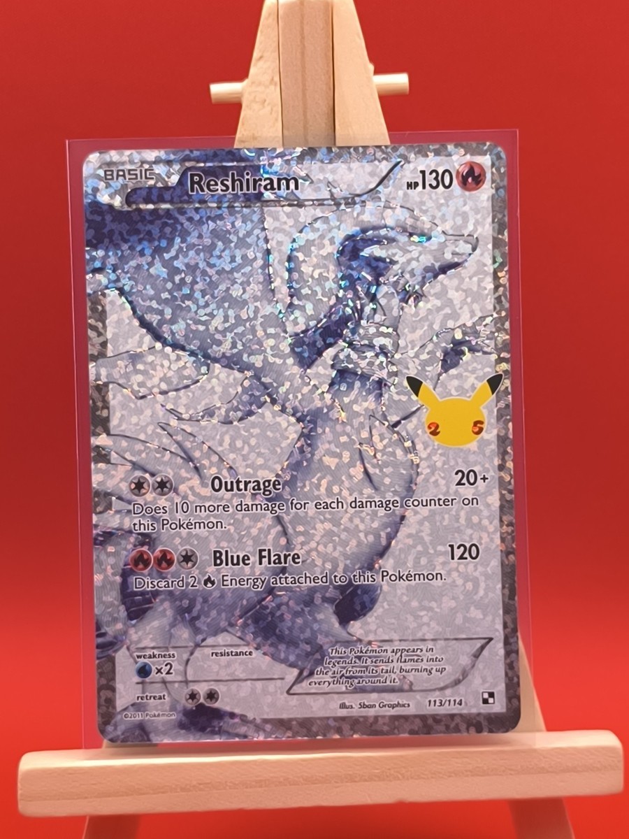 Reshiram 113/114 Celebrations Textured Full Art Ultra Rare Reshiram 113/114 Celebrations Textured Full Art Ultra Rare