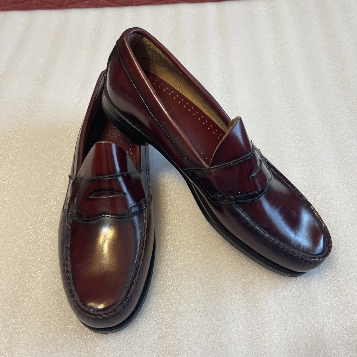 Mens Bass Weejuns Burgundy, Original Penny Loafers USA Size  display picture 2