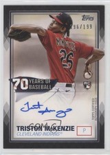 2021 Topps 70 Years of Baseball Series 2 Black /199 Triston McKenzie Auto 0s5s