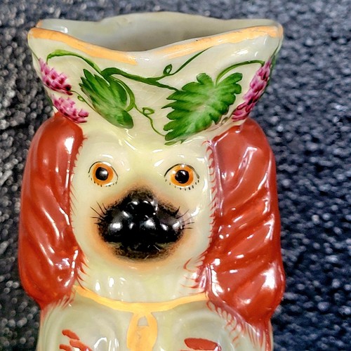 Vintage Staffordshire Toby Pitcher Jug King Charles Spaniel Dog Hand Painted - Picture 3 of 17