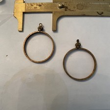 2 VTG Brass 30mm Coin Holder Pendants