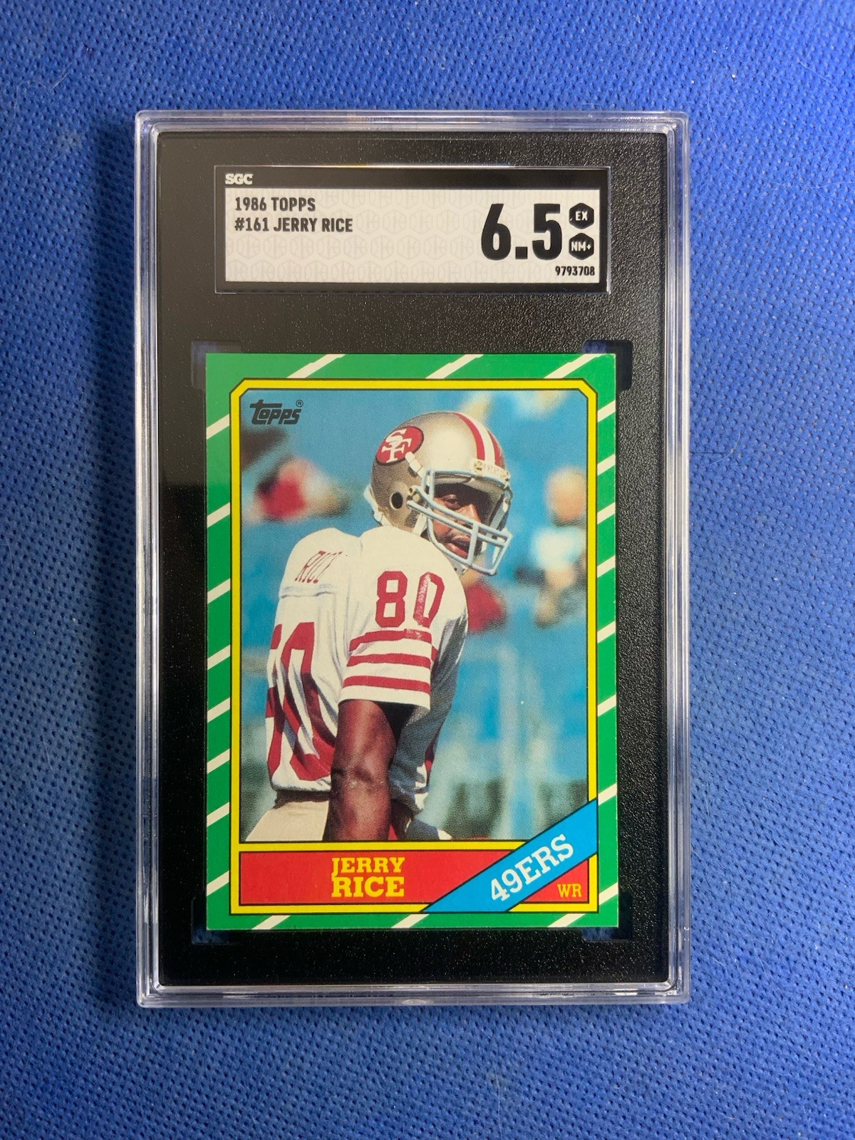 1986 Topps - Jerry Rice #161 Rookie Card San Francisco 49ers HOF RC SGC 6.5