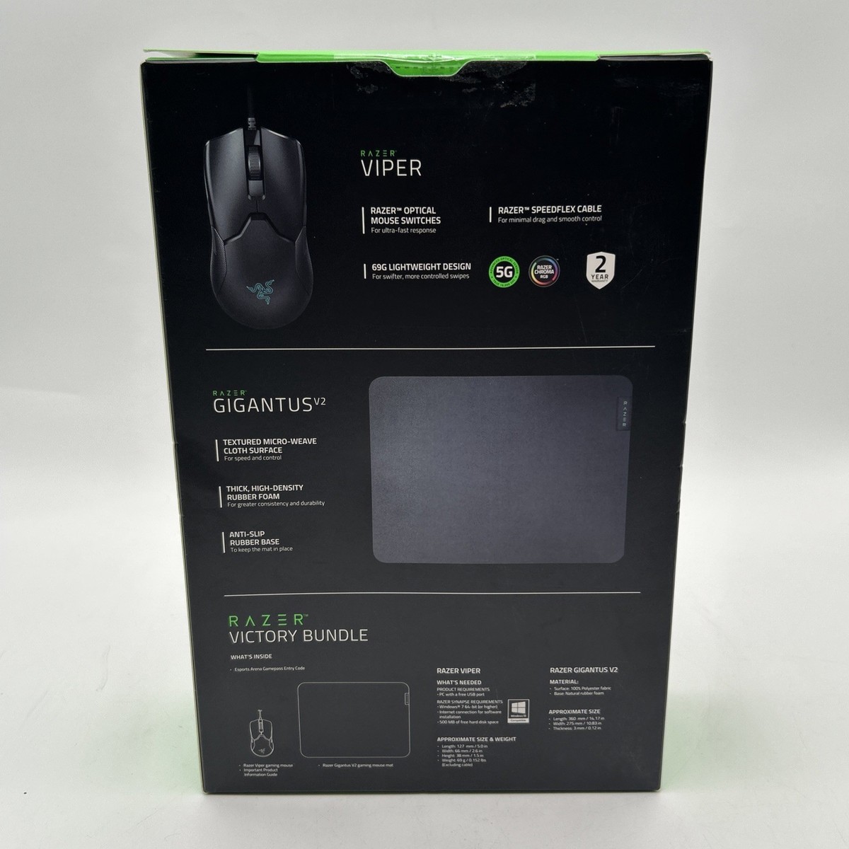 Razer Victory Bundle Viper Mouse Gigantus V2 Mouse Pad Free