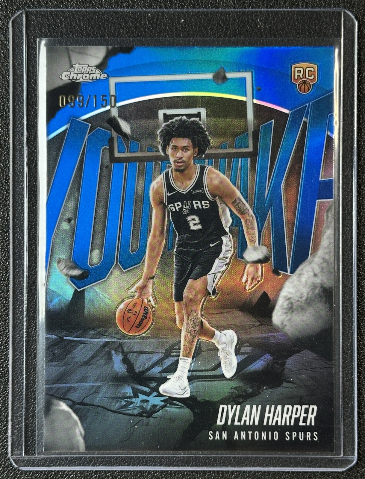 DYLAN HARPER 2025-26 TOPPS CHROME #YQ-2 YOUTHQUAKE BLUE REFRACTOR RC 99/150