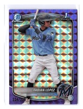 Fabian Lopez (RC) 234/250 1st Purple Geometric Refractor 2025 Bowman BCP-19