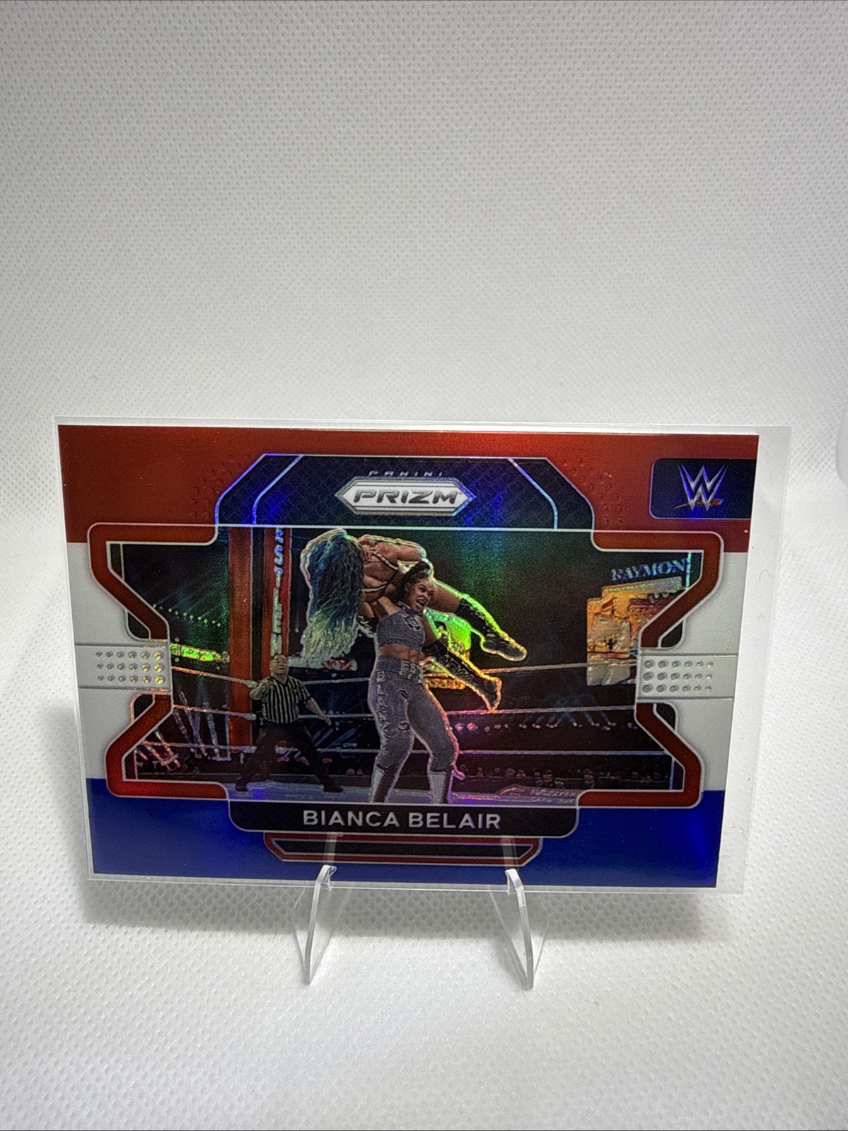 2022 Prizm WWE - Red White & Blue PRIZM #9 Bianca Belair