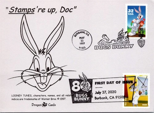 Dr Jim Stamps Maximum Card Bugs Bunny 2V Combo 32C And Forever Fdc