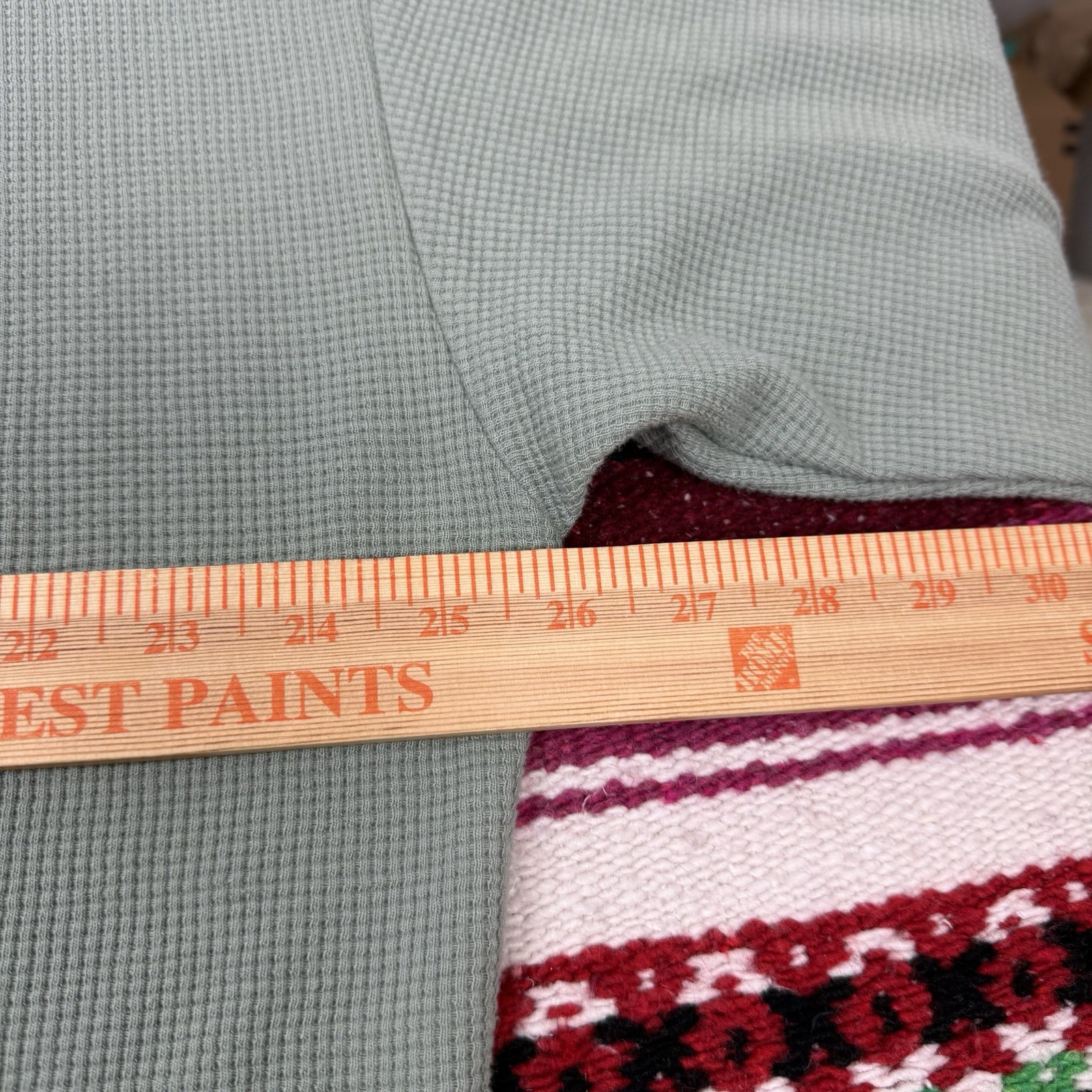 Comfrt Mens XL Seafoam Green Waffle Knit Lightweight L/S Minimalist Pullover