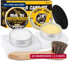 Leather Boot Care Kit 6 in 1 Mink Oil Saddle Soap Leather Shoe Cleaning Kit