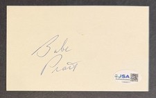 Toronto Maple Leafs Babe Pratt Signed Autographed Index Card + Photo JSA Bruins