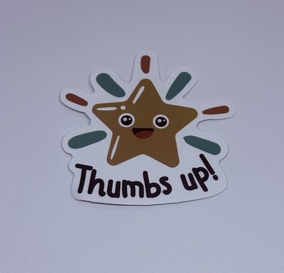 Cute Star Sticker  Thumbs Up  Inspirational Kids Journal Decal Fun Art Tc9